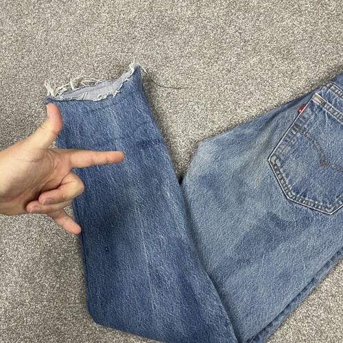 Vintage Levis 501 Jeans Mens 32x36 (Fit 30x30) 80s USA Made Button Fly Raw Hem - Picture 4 of 19