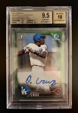 Oneal Cruz 2016 1st Bowman Chrome Auto True Green Refr /99 BGS 9.5 / 10 RC Oneil