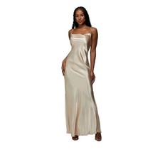NWT Hemmed Bebe Champagne Gold Formal Party Homecoming Prom Dress Wedding