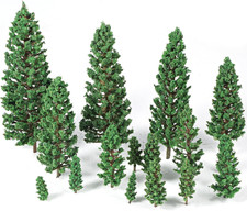 16 Pcs Model Pine Trees, 1.4-6.3 Inch Mixed Miniature Trees Diorama Supplies ...