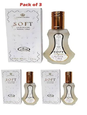 Soft 35ml (pack of 3) EDP Spray Perfume by Al Rehab Crown Perfume Spray Scent