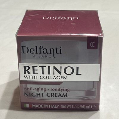 Delfanti Milano RETINOL WITH COLLAGEN NIGHT CREAM ANTI-AGING TONIFYING 1.7 oz