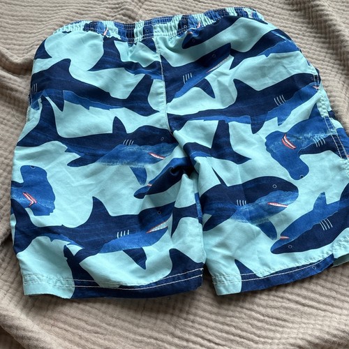 Carter's All-Over Shark Print Swim Trunks with Drawstring Closure sz 8/8A - Picture 7 of 8