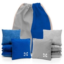 Professional Cornhole Bags Set of 8 Regulation All Weather 4 Royal Blue 4 Gray
