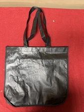 Lululemon Reusable Big Shopping Tote Bag Black 14”x15x6” Snap Closure