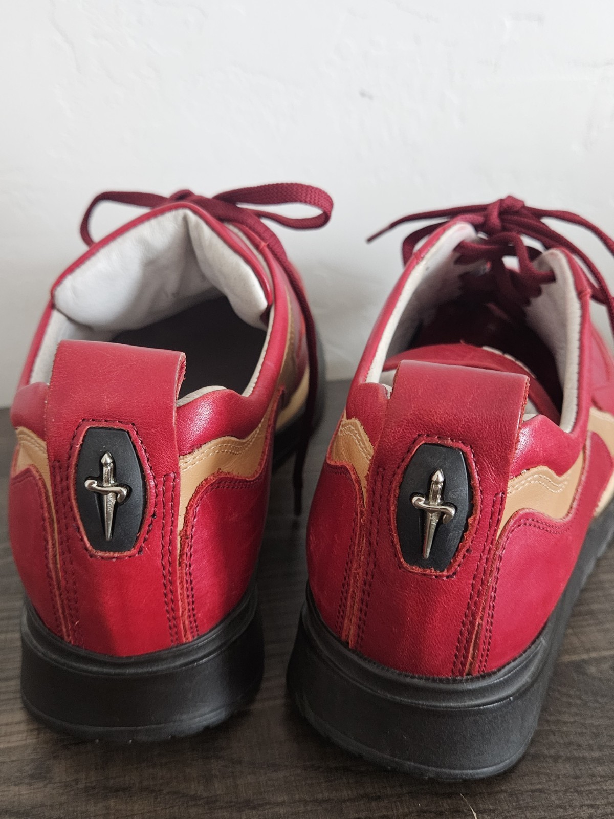 Clean Cesare Paciotti 4US Python Leather Red Lace… - image 11