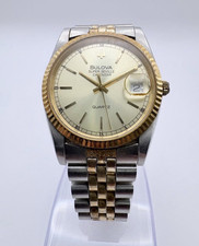 Bulova Super Seville Calendar Quarz Uhr Bicolor Datum, geriffelt