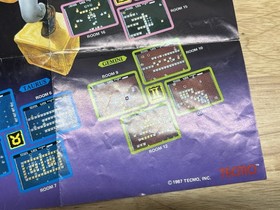 Tecmo Solomon's Key NES Photo Map Poster Nintendo 1987 Fold Out Insert