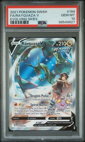 Pokemon Card Rayquaza V 194/203 PSA 10 Evolving Skies