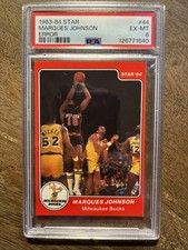 1983-84 Star Marques Johnson Error PSA NM 6 Milwaukee Bucks