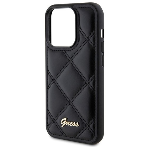 Case Guess GUHCP15LPSQSQSK Apple iPhone 15 Pro Hardcase Quilted Metal Logo schwa - Bild 6 von 8
