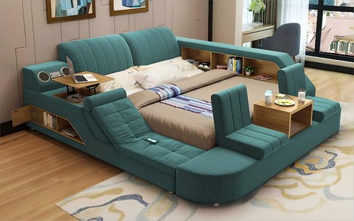 Multifunktionsbett Modernes Komfort Schlafen Design Lounge Bett Polsterbett - Bild 4 von 11