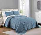 Quilt Set King/Cal King/California King Size Ash Blue - Oversized Bedspread - Mi