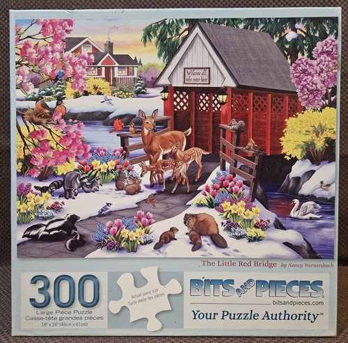 3- 300 Large Piece Bits and Pieces Jigsaw Puzzles Landscapes Cars Complete - Picture 5 of 10