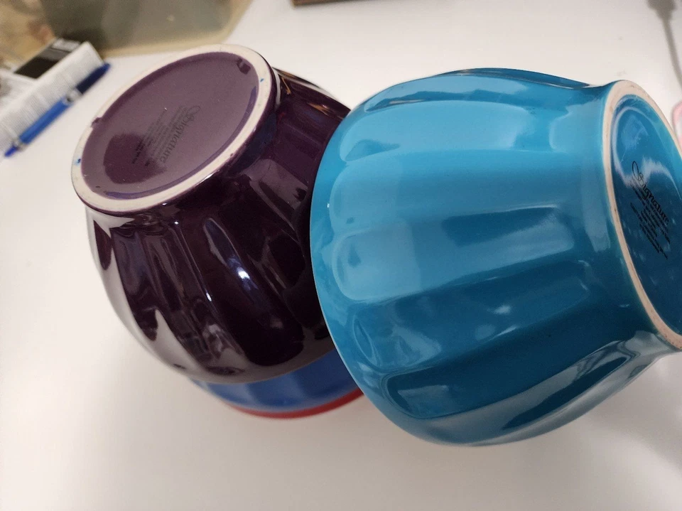 Precio de venta sugerido por el fabricante $30 Signature artículos para el hogar azul verdoso gres cuenco de cerámica pesado Foto 4 de 4