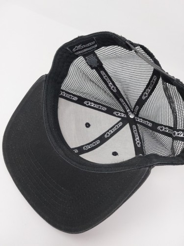 Alpinestars Faded Black Snapback Trucker Hat Mesh Back Cap - Picture 7 of 7