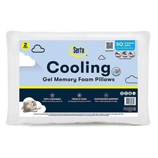 2-Pack Serta Gel Memory Foam Pillows for Neck Support  Cool Sleep - SQ Size