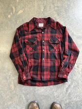 Vintage 60s Abraham & Straus Loop Collar Quilted Flannel Shacket Size M