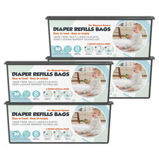 Diaper Pail Refills Bags with 30 Bags Compatible with Genie Easy Roll Signature