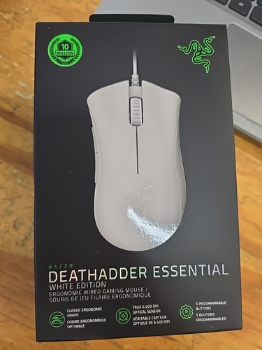 Razer DEATHADDER ESSENTIAL Wired Optical Gaming Mouse - WHITE RZ01-03850200-R3U1 - Picture 1 of 2