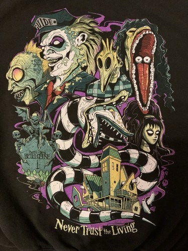 Universal Studios Beetlejuice Halloween Horror Nights Black Hoodie Size M - Picture 15 of 16