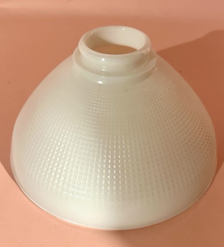 Vintage Corning Lamp Shade White Milk Glass Waffle Pattern Light Shade 10” - Picture 3 of 4