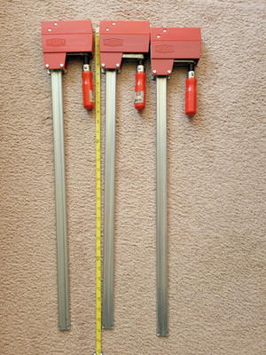 3 vintage Bessey Parallel Clamps K3 524  25-3/4''  max open W. Germany fine used