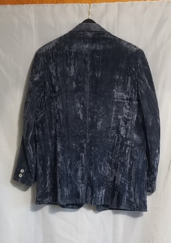 Vtg 60s 70s Crushed Velvet Leisure Suit Jacket Blazer Men’s Disco Atomic Mod 42R - Picture 5 of 10