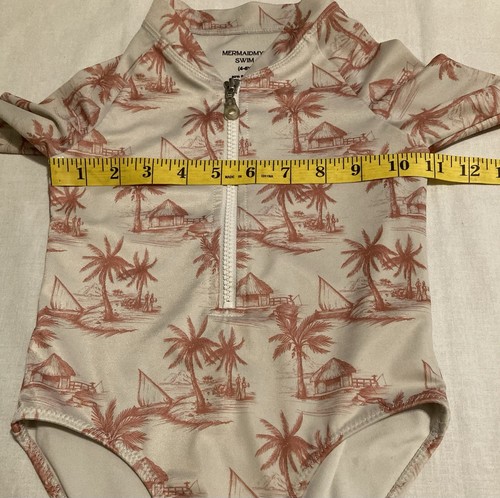 Mermaidmya Girl 4/6 One Piece Rash Guard Long sleeve,Front Zipper Swimsuit Pool - Picture 5 of 5