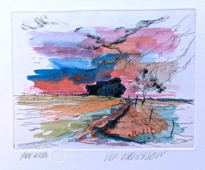 Eriksson, Ulf (1938 geb.) "Küstenlandschaft an der Ostsee"  Kaltnadelradierung - Bild 1 von 4