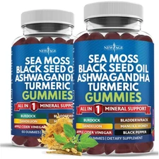 Sea Moss Gummies with Ashwagandha & Turmeric -  120 Count for Wellness