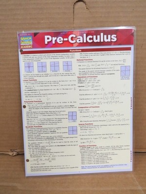 Pre-Calculus- Bar Charts Quick Study Academic Guides Functions Logarithms Series