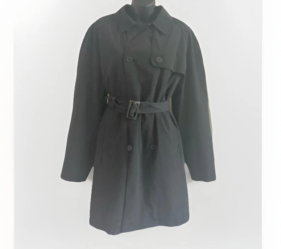 New York Company XL Trench Coat Women's Black Classic Heritage Y2K Classic Prep - Image 2 of 4