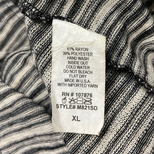 Comfy USA Top Womens XL Black Striped Draped Cowl Neck Zipper Accent Long Sleeve - Bild 7 von 7