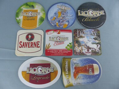 Lot of 8 Different UNICORN SAVERNE Beer mats bierviltje Bierdeckel C44