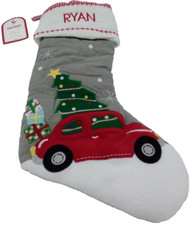 Pottery Barn Kids Ryan Red Car Christmas Tree Gifts Holiday Stocking Quilted