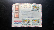 Rare Jordan 1966 Plusieurs Tampon Enregistrée Housse To USA Avec Réception