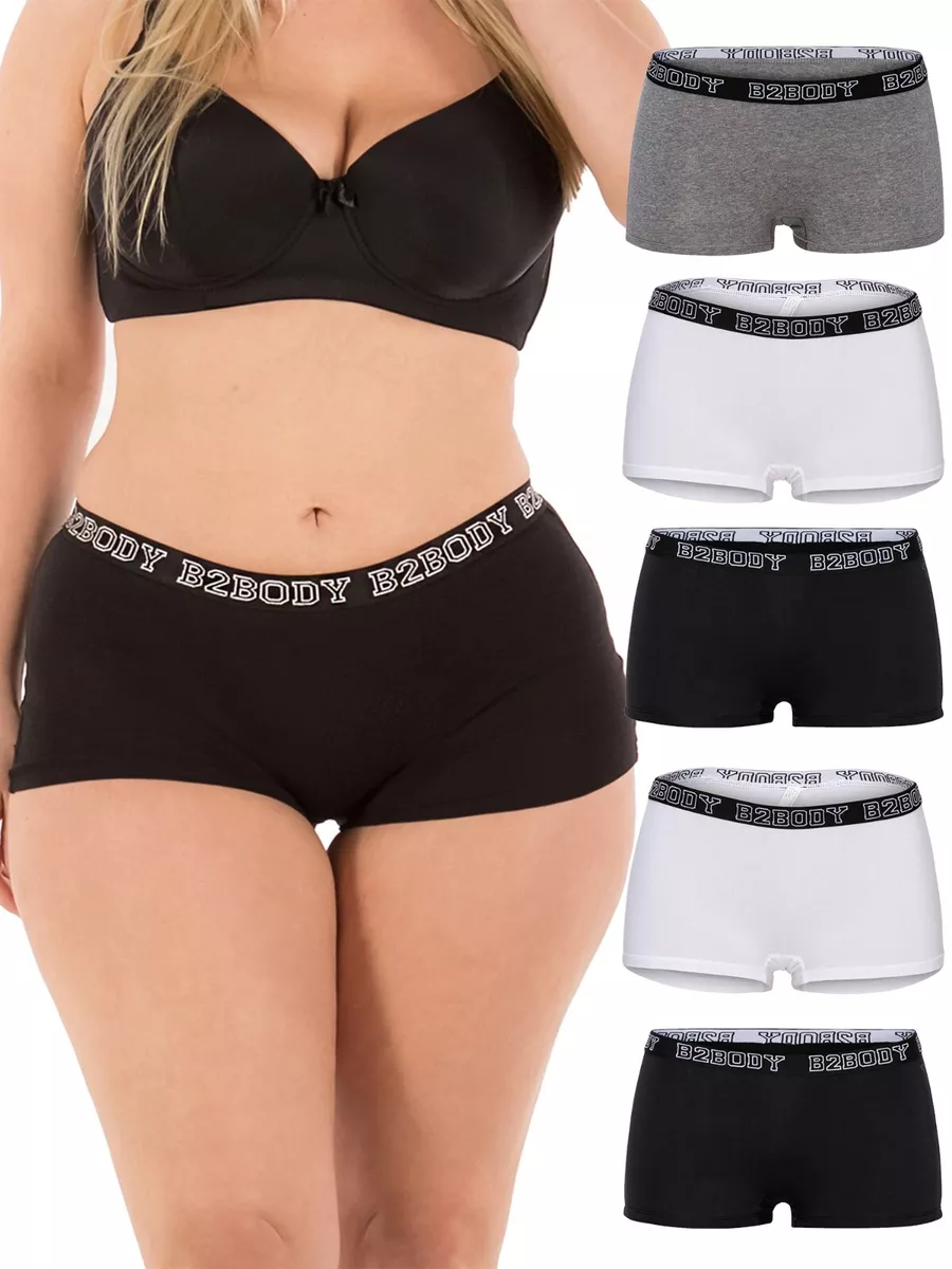 B2BODY Cotton Underwear Boyshort Panties for Women Small to Plus