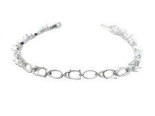 925 Silver Bridal 5x7 mm Oval Silver Semi Mount Bracelet Bridal Bracelet Blanks