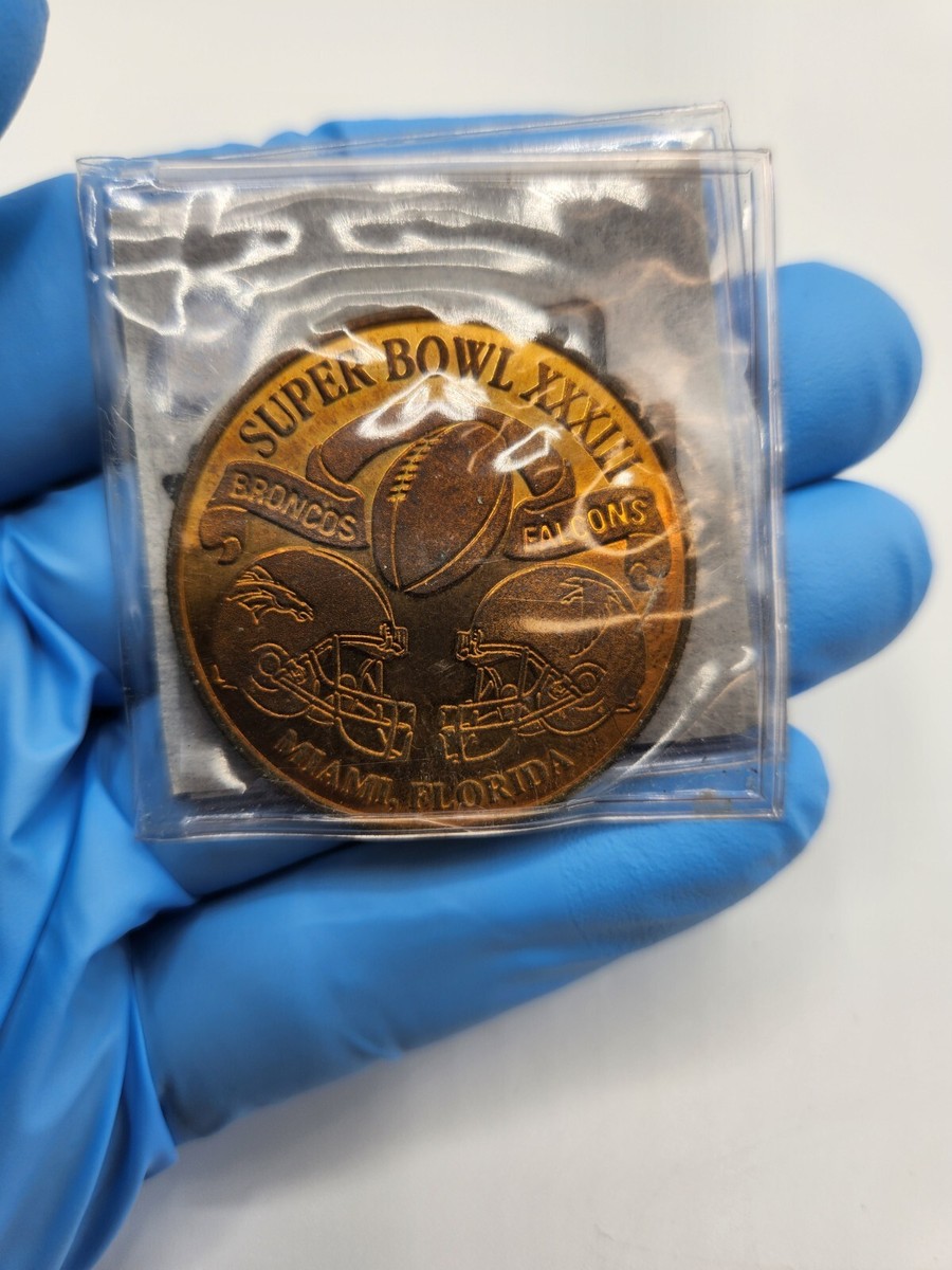 SUPER BOWL XXXIII COMMEMORATIVE FLIP COIN BRONCOS VS. FALCONS. | eBay