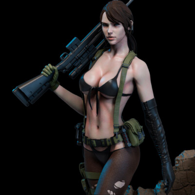 Quiet 3D Printed 12K Figure Statue Resin Model Kit Unassembled