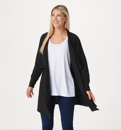 Front Cascade Cardigan Black 
