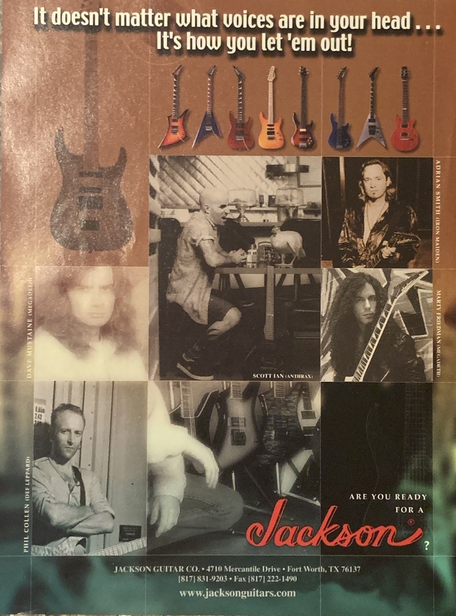 1999 Jackson Guitars PRINT AD Ft Worth Texas Phil Collen Dave