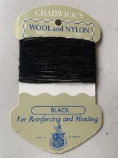 Vintage Chadwick?s Mending Yarn Black Nylon & Wool