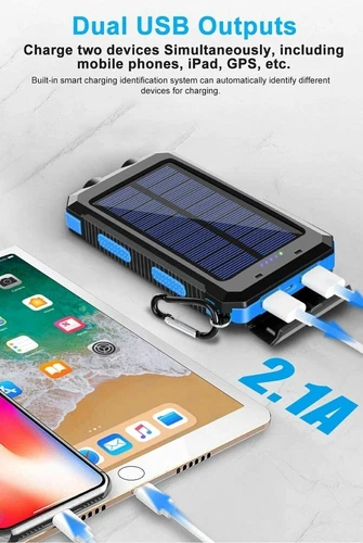 500000mAh Portable Solar Panel Dual USB External Battery Power Bank Pack Charger - Picture 9 of 12