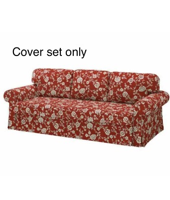 IKEA EKTORP / VRETSTORP BEZUG für 3er Schlafsofa-Bett Virestad rot/weiß 505.035.79