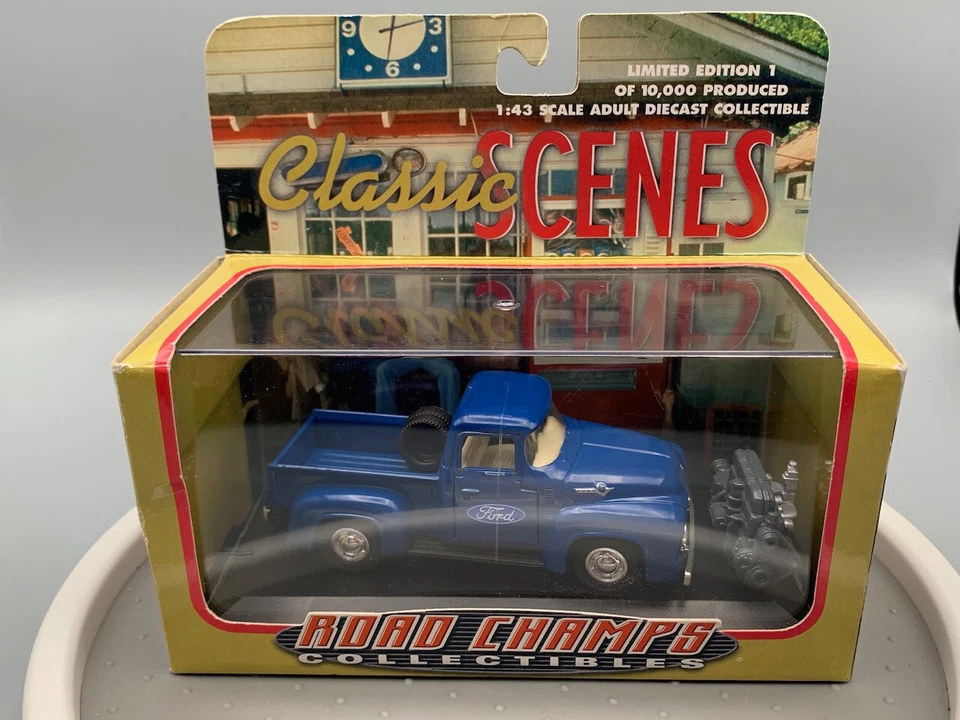 Camión Ford F100 56’ Diecast Road Champs Classic Scenes #78000 56’ ¡NUEVO EN CAJA! D0386 LZ Foto 2 de 4