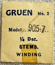 Gruen #2 EB401 CAL905-7  WINDING STEMS FACTORY NOS 1/4 DOZEN WATCH REPAIR WP1