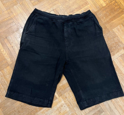 OUR LEGACY Men Designer Shorts, Size 48, Black Premium Linen, Bermuda, good cond