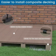 BLACK Muzata 72PCS Deck Starter Clips Stainless Steel Universal Hidden Fasteners